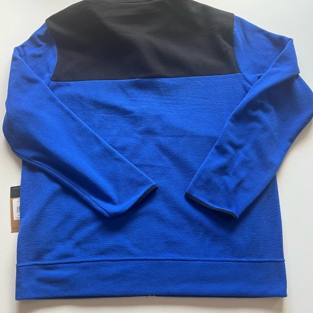 NWT The North Face Men's Blue and Black Polar Fleece Zip Up Size XL (A)